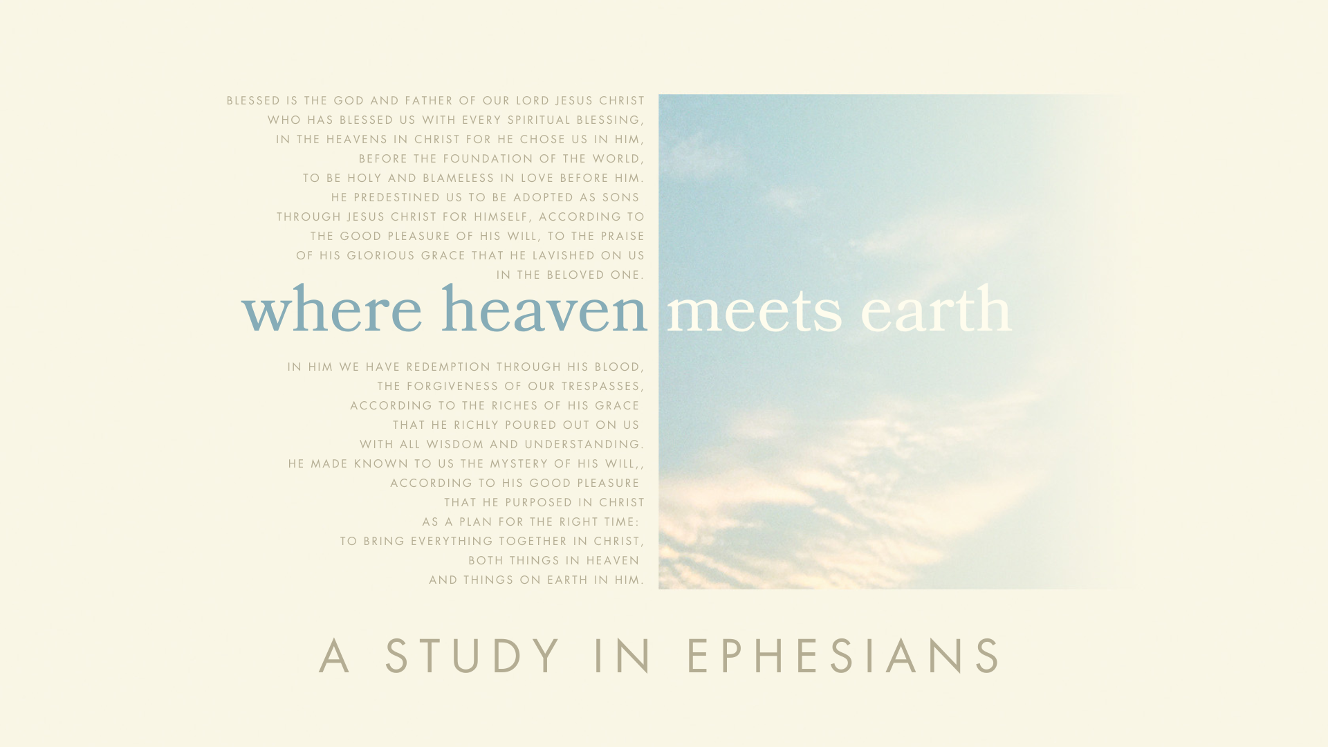 Where Heaven Meets Earth: A Study in Ephesians